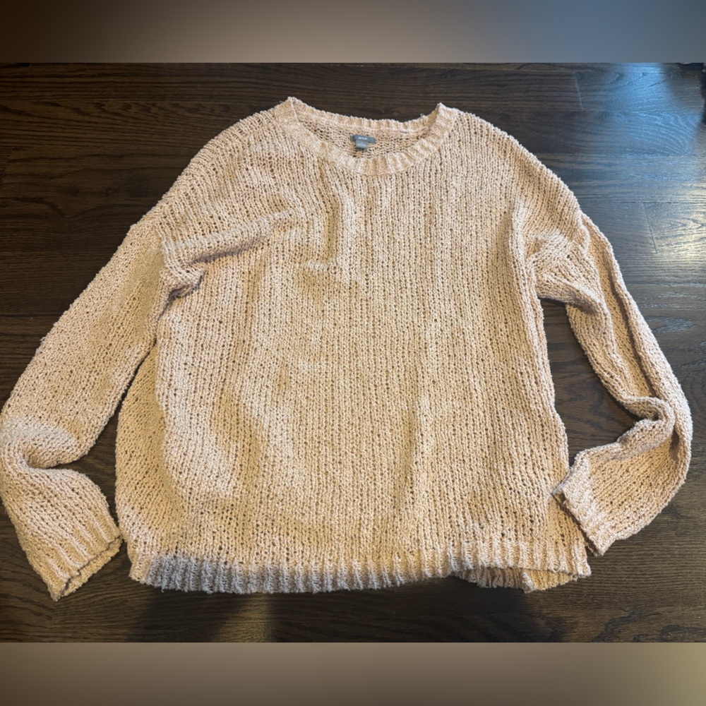 Aerie Pale Pink  Knit Crew Neck Sweater small